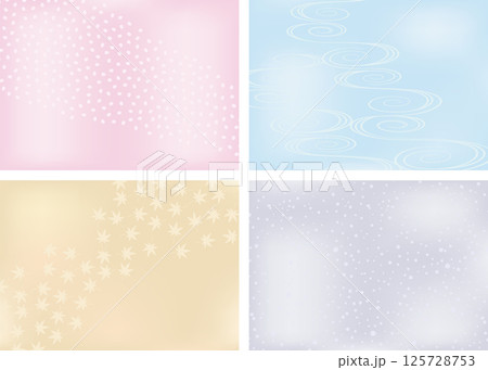 春夏秋冬の背景素材。和風の四季。 125728753