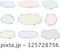 手書きのふきだしベクターイラストセット（くすみカラー） 125728756