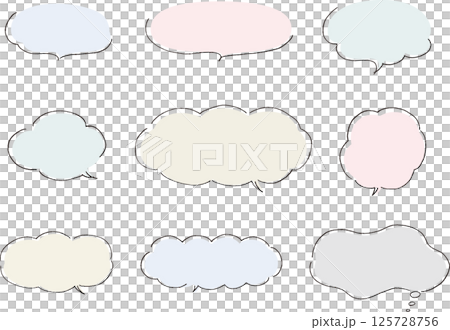 Handwritten speech bubble vector illustration set (dull color) 125728756