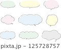 手書きのふきだしベクターイラストセット（カラー） 125728757
