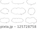 手書きのふきだしベクターイラストセット（線のみ） 125728758