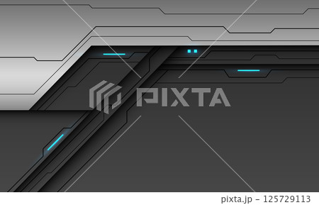 Abstract steel black shadow blue light technology futuristic style geometric on dark grey background design modern vector 125729113