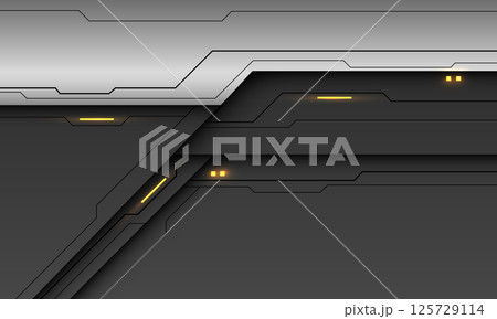 Abstract steel black shadow yellow light technology futuristic style geometric on dark grey background design modern vector Abstract steel black shadow yellow light technology futuristic style geometric on dark grey background design modern vector 125729114