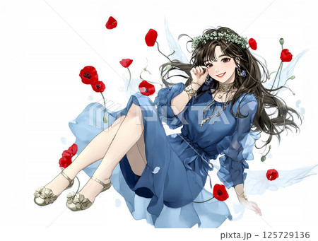 ポピーの妖精のイラスト素材 125729136