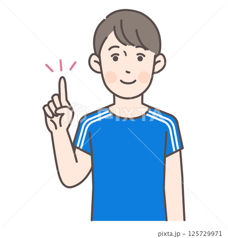 指差しするサッカー男子選手 125729971