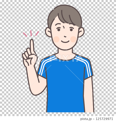 指差しするサッカー男子選手 125729971