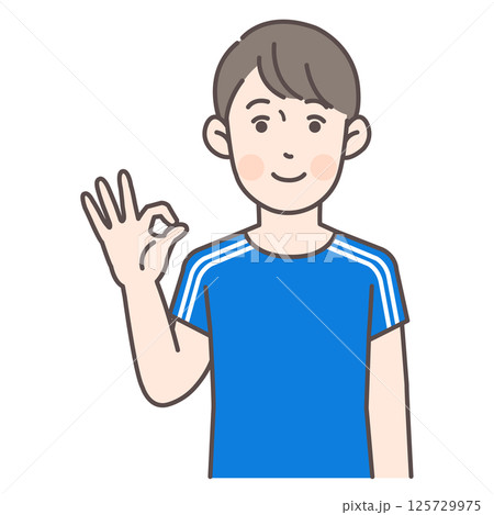 OKサインを出すサッカー男子選手 125729975