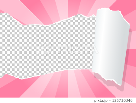 Sunburst and torn paper background material, frame 125730346
