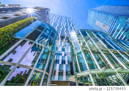 日本の東京都市景観 渋谷駅（出入口）や渋谷ストリーム、渋谷スクランブルスクエアなどビル群を望む＝3日 125730433