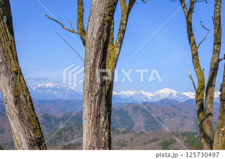 ドライブコースより北アルプスを望む【長野県】 ドライブコースより北アルプスを望む【長野県】 125730497