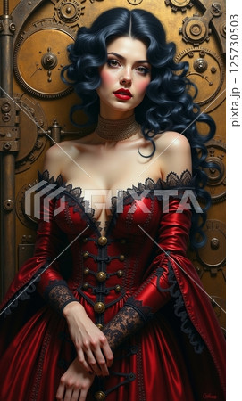 セクシーなドレス姿の吸血鬼 セクシーなドレス姿の吸血鬼 125730503