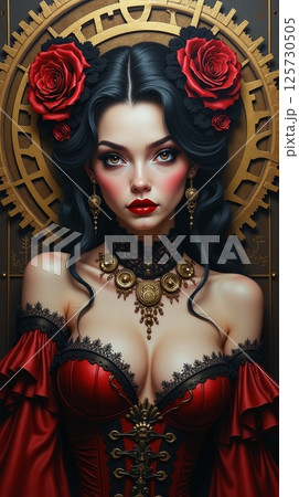 セクシーなドレス姿の吸血鬼 セクシーなドレス姿の吸血鬼 125730505