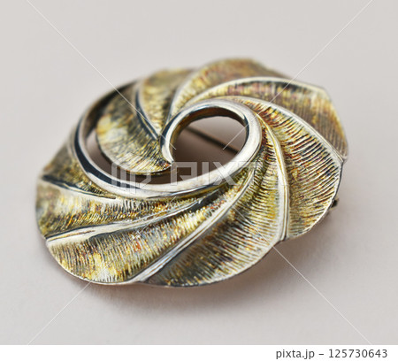 Brooch for sale womens vintage fashion accessory on studio background stock image Brooch for sale womens vintage fashion accessory on studio background stock image 125730643