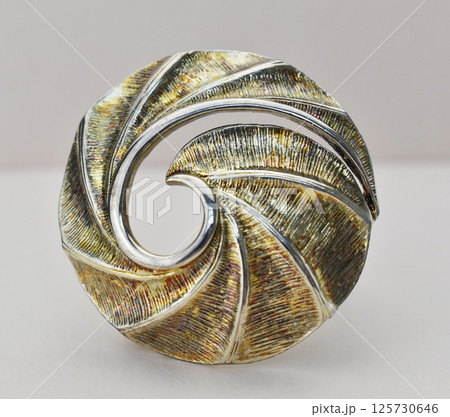 Fashion brooch vintage inspired product for women jewelry ad or banner stock photo 125730646