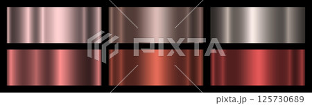 A set of terracotta, beige and silver gradients on a black background. A set of terracotta, beige and silver gradients on a black background. 125730689