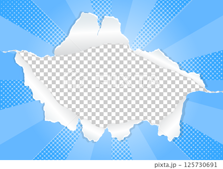 旭日和穿孔紙背景材質、半色調點、框架 125730691