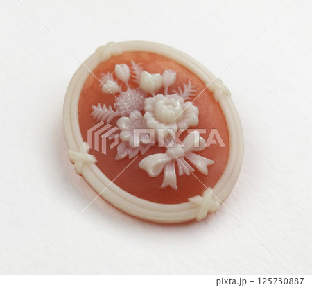 Product shot of brooch womens vintage style clean background Product shot of brooch womens vintage style clean background 125730887