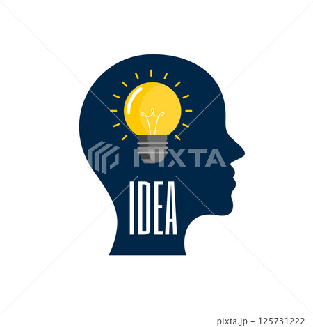 human head silhouette eureka with creative idea concept 125731222