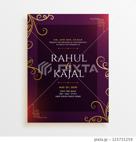 indian wedding printable invitation card templates for the big day event 125731259