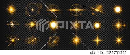 mega set of transparent glitter element background with lighting effect 125731332