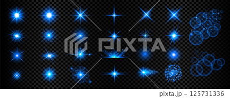 shiny blue light flare background in collection 125731336