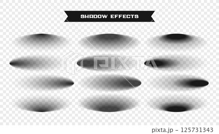 collection of oval shape realistic shadow effect design 125731343