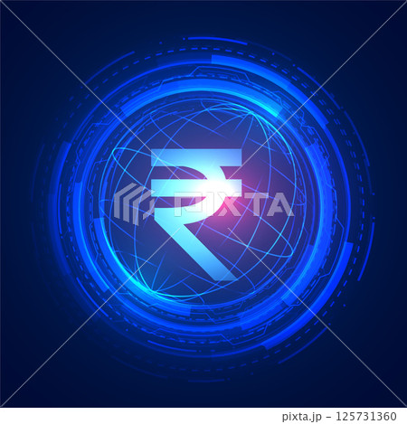 indian digital money background in global technology concept indian digital money background in global technology concept 125731360