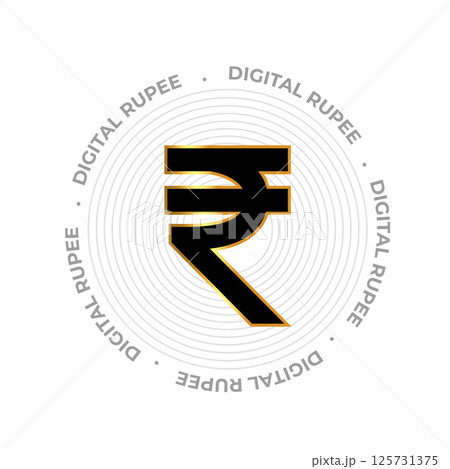 futuristic digital money concept with indian rupee sign futuristic digital money concept with indian rupee sign 125731375