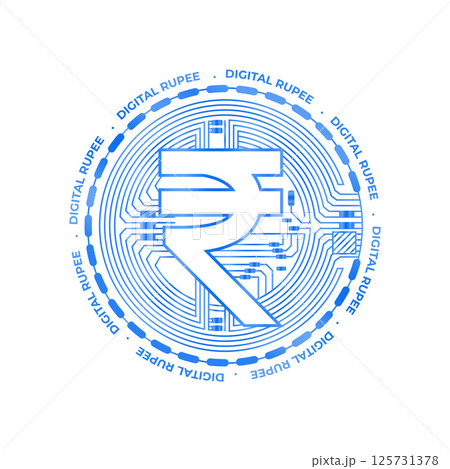 futuristic digital rupee indian currency symbol background 125731378