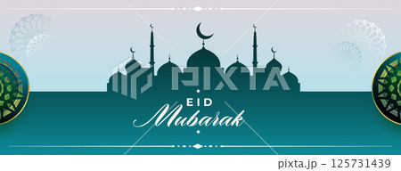 Islamic eid mubarak festival mosque wallpaper design 125731439