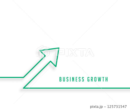 line style green business growth arrow moving towards target 125731547