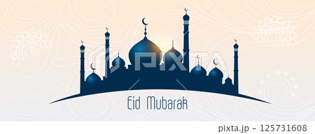 islamic festival eid al adha mosque poster design 125731608