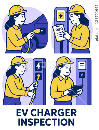 EV charger inspection involves checking equipment and ensuring safety 125731647