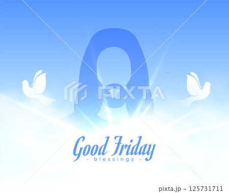 good friday the saint's day greeting card with cloud and peace bird good friday the saint's day greeting card with cloud and peace bird 125731711