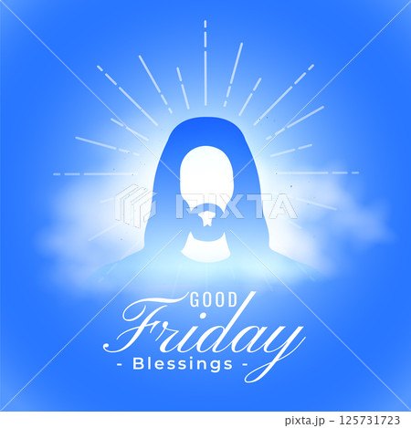 good friday greeting background with aloud and jesus christ design 125731723