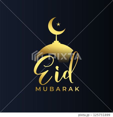 eid mubarak wishes card with golden mosque for spiritual touch 125731899