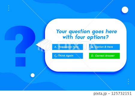 take the quiz challenge with multiple option banner for lottery game 125732151