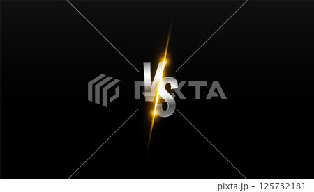 versus vs screen banner with light effect for battle or comparison 125732181