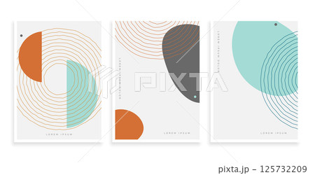 abstract geometric lines for scandinavian pattern in set 125732209