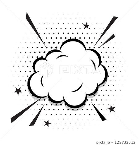 blank comic chat box halftone background with explosion effect 125732312