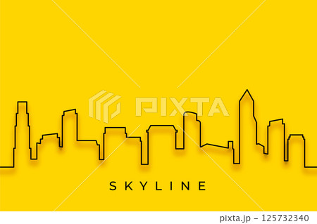 line style cityscape building background for urban development 125732340