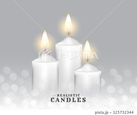 realistic burning wax candle background with bokeh effect realistic burning wax candle background with bokeh effect 125732344