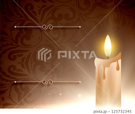realistic burning candle in dripping concept and text space realistic burning candle in dripping concept and text space 125732345