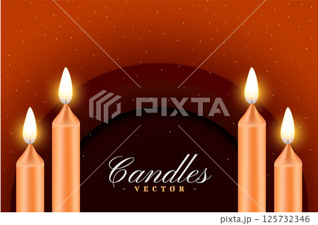 3d realistic burning party candle with fire flame background 3d realistic burning party candle with fire flame background 125732346