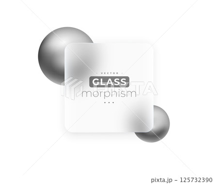 geometric glossy glass morphism background for UI app element 125732390