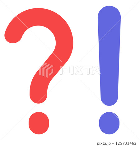 ビックリマークとクエッションマーク ビックリマークとクエッションマーク 125733462