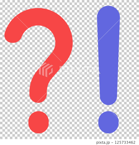 ビックリマークとクエッションマーク ビックリマークとクエッションマーク 125733462