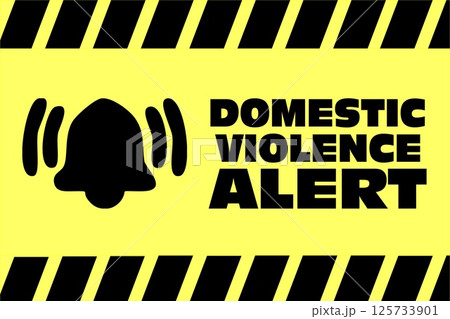 Domestic Violence Alert Sign yellow warning 125733901