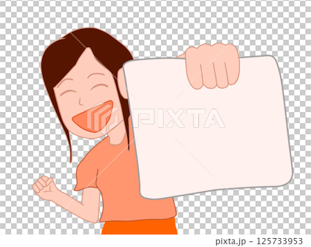 Woman showing paper 125733953