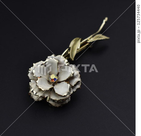 Romantic fashion brooch on cloth background for women Romantic fashion brooch on cloth background for women 125734440